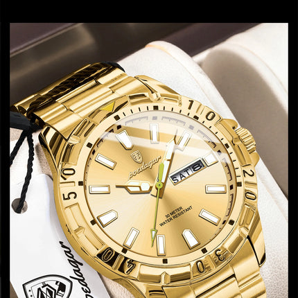 POEDAGAR Business Man Watch Waterproof Luminous Date Week Men Watch Sports Male Wristwatch Stainless Steel Men's Quartz Watches