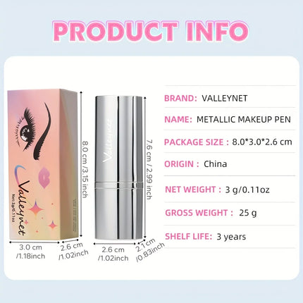 Metallic Lipstick Longlasting Glitter Lip Glaze Waterproof Moisturize Red Luminous liptint Shimmer Shiny Lipgloss Makeup