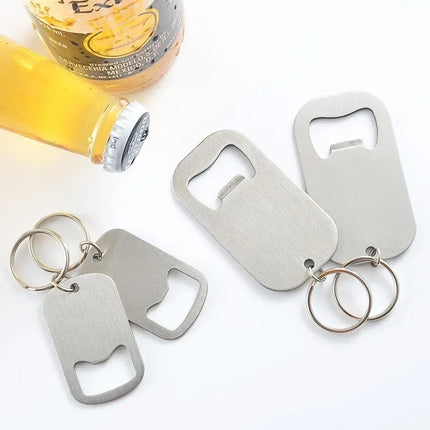 Portable Metal Stainless Steel Bottle Opener Keychain Soda Drink Starter Portable Bottle Openers Bar Key Chain Pendant Creative