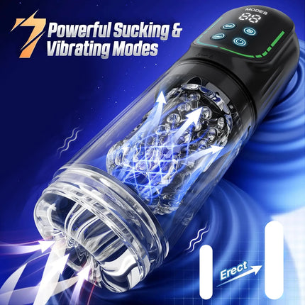 Telescopic Rotation Masturbator Cup Vagina Masturbation Blowjob Adults Sex Toys for Men Male Piston Automatic Mastubator