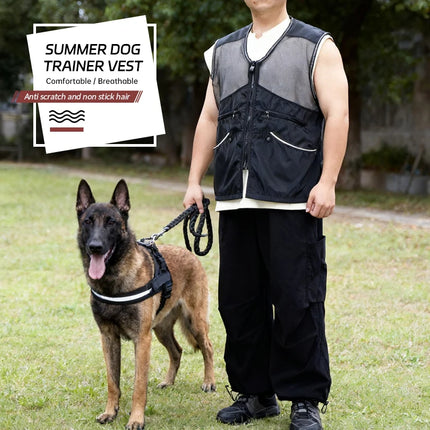 Gilet d'entraînement pour chien en maille légère avec plusieurs poches Résistant aux morsures pour l'entraînement printemps-été