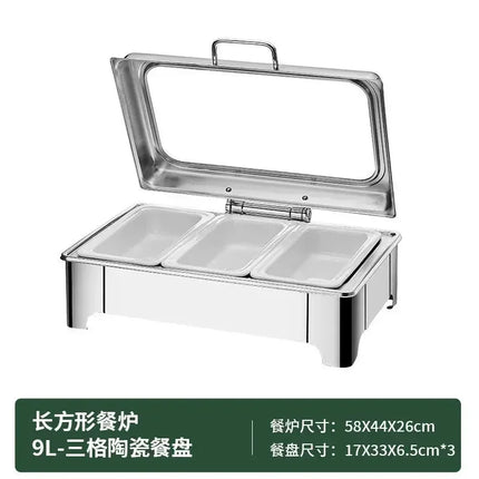 [New]Buffet Insulation Furnace Stainless Steel Electric Heating Meal Furnace Commercial Hotel Buffet Furnace Canteen Visible