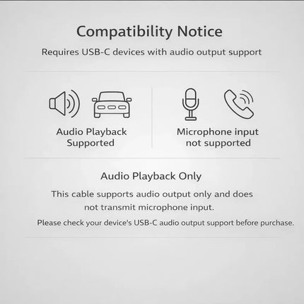 USB C to 3.5mm AUX Audio Cable with Built-in DAC, Type-C to AUX Jack Adapter, Audio Output for USB-C Phones, Car AUX,Speakers