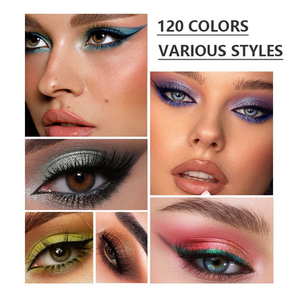 120 Color Eyeshadow Palette Glitter Matte Shimmer Finishes Eye shadow Palette Colorful High Pigment Eyes Makeup Palette for Part