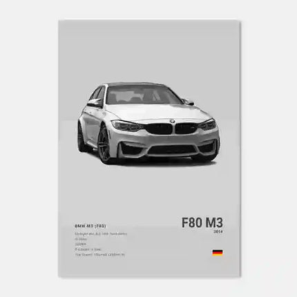 Pop Black And White Poster Wall Art Luxury Supercar F80 M3 M140 GTR HD Oil On Canvas Print Home Living Room Bedroom Decor Gift