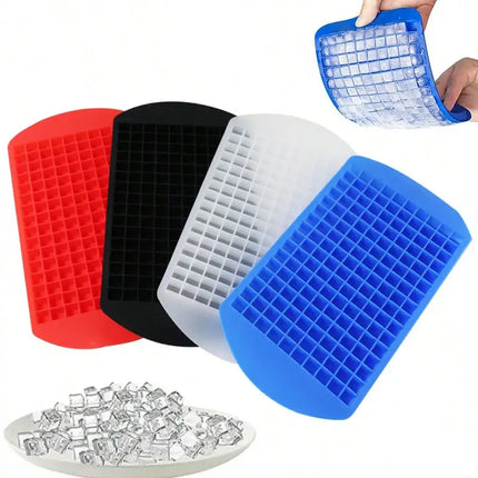Silicone Ice Cream Tools 160 Grid Mini Foldable Space Saving Silicone Ice Tray Ice Mold For Whiskey Cocktail Ice Making