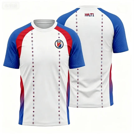 2026 Haiti Football Uniform 3D Printed Short Sleeved T-shirt Sports Shirt Men's Football Training Uniform Men's Top Streetwear