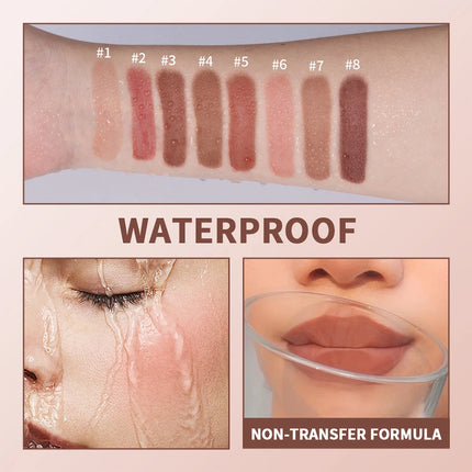 Lakerain Matte Blush Rotating Lipstick Multi-functional Lip Mud for Lips and Cheeks Long-lasting Waterproof Velvet Lip Gloss
