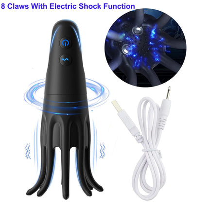 Penis Trainer Electric Shock Male Masturbator Penis Vibrator 10 Vibrating Modes Male Stroker 360°Wrapped Adult Sex Toys for Men