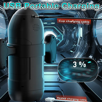 Automatic Sucking Telescopic Male Masturbator Heating 3D Textured Penis Pump Sex Machine 10 Thrusting Modes Adult Toy for Men