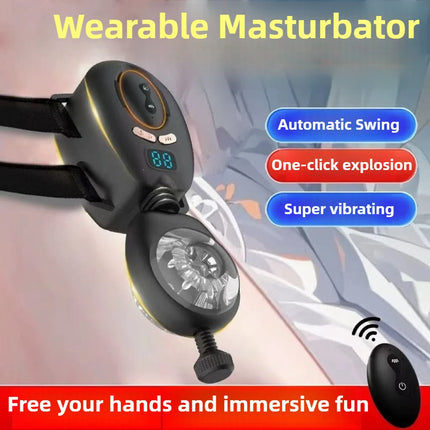 Automatic Swing Male Masturbator Wearable, Thrusting Vibrating Masturbator for Men, Male Stroker, Pocket Pussy, Adult Sex Toys