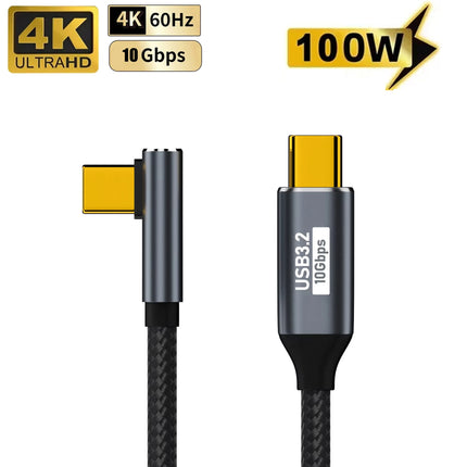 100W USB-C 3 Gen2 10Gbps Cable Type-C to C 4K@60Hz Video Cable QC3.0 5A Fast Charging Cable For iPhone16 17 MacBook Pro Samsung