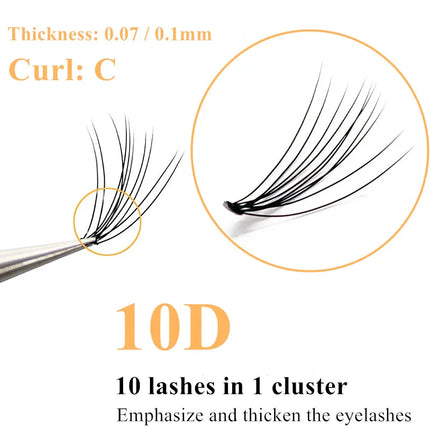 1 Box/60 Bunches Mink Eyelashes Natural 3D Russian Individual Eyelash extension 10D Eyelash cluster Makeup Tool Lashes Wholesale