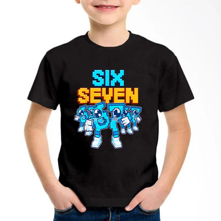 New Funny Six Seven Italian Brainrot 67 Number Graphic Print T-Shirt Boy/Girl Summer Short Sleeved Kids Comfortable T-shirt Top