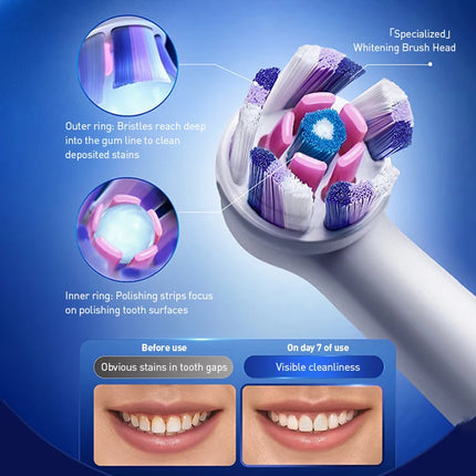 Oral-B Io7 Deep Clean + Protect Rechargeable Electric Toothbrush with Brush Refills and Charging Base