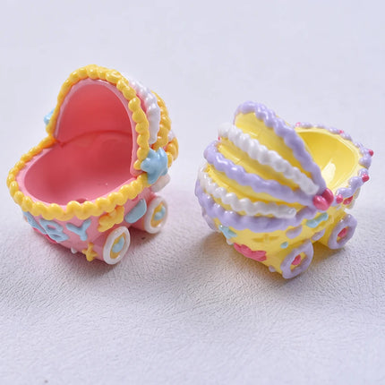 Mixed Cartoon Mini Cake Ice Cream Charms Bulk Random Hand Painted Angel Wing Heart Hot-air Balloon Spacer Beads Jewelry Making
