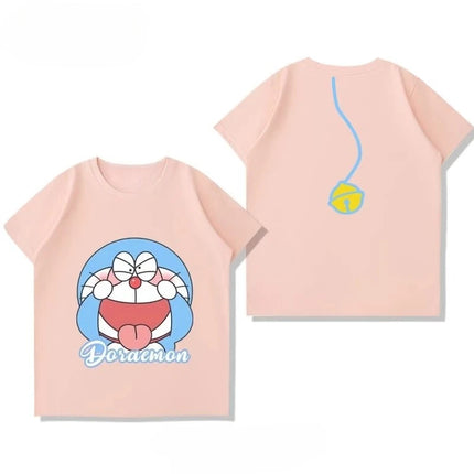Potdemiel Summer New Doraemon Children's Pure Cotton T-Shirt, Boys and Girls Tops, Comfortable and Breathable Children's T-Shirt