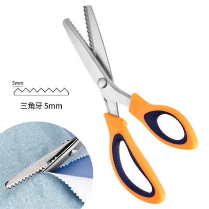 Professional Chisel Pinking Shears Stainless Steel Dressmaking Scissor Serrated Scalloped Sewing Tailor Zigzag Fabric Scissors