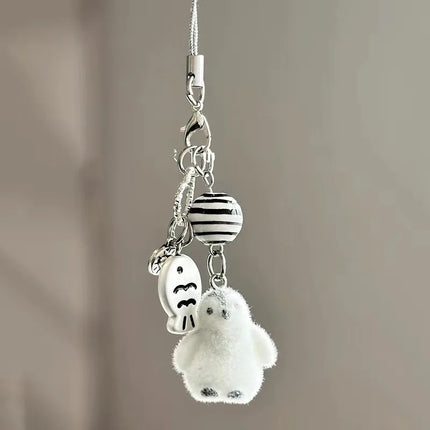Fluffy Alpaca Elk Capybara Animal Keychains Resin Cartoon Lovely Funny Garlic Goose 3D Doll Pendant Bag Box Car Key Ring Jewelry