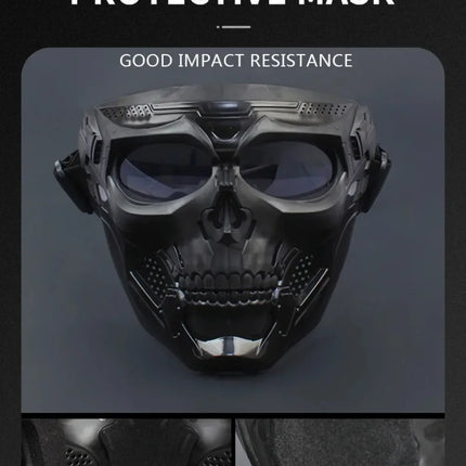 Cycling Colorful Goggles Motorcycle Skull Mask Riding Windproof Full Face Mask Paintball Game Tactical Protective Helmet Mask