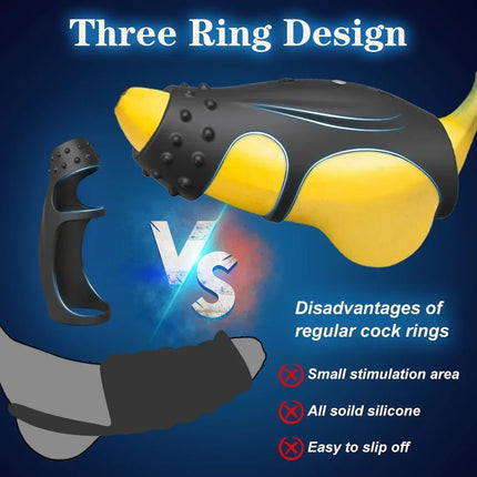 Penis Ring Vibrator for Men Cock RingPenis Sleeve Delay Sex Toys for Couple Cockring, Dick Sleeve Erotic Adult Supplies