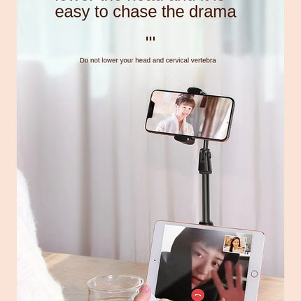 Liftable Mobile Dual Card Slot  Phone Holder Strong Bearing Capacity Desk Bracket Multi-function Video Chases Drama Artifact