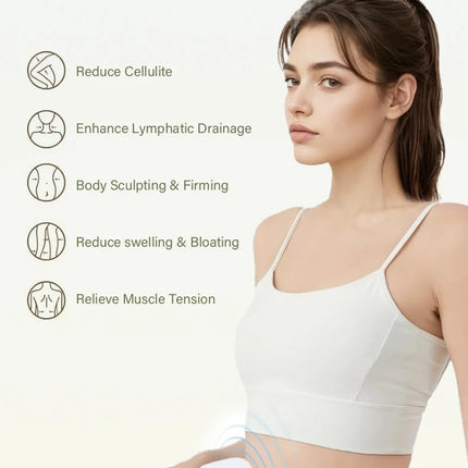 USB Rechargeable Abdominal Massager for Hot Compress and Adjustable Guasha Cupping Intensity Arm and Leg Massage Handheld