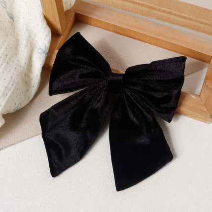 Autumn Winter Hot Sell Velvet 5inch Bow Hair Clip For Girl Teen Ponytail Decor Fashion Barrettes Kid Party Wear Hair Accessory