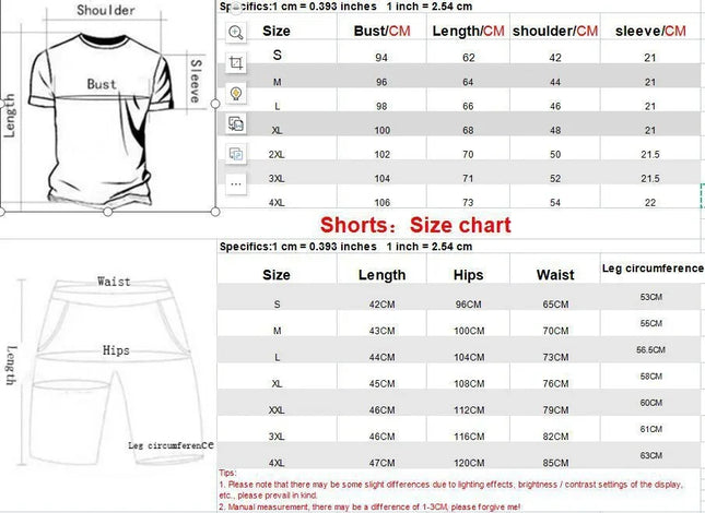 New Summer Men's Casual Short-sleeved Shorts 2-piece City Street Fashion T-shirt Shorts Suit Men's Cool Run Hot Sale