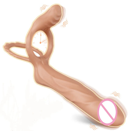 Double Penetration Cock Ring Anal Plug Dildo Vibrating Butt Plug Vibrator For Men Strap On Penis Erotic Sex Toys For Couples