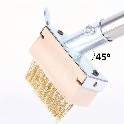 Manual Crevice Weeding Tool, Moss Weed Remover Puller Tool Grout Brush with Adjustable Stainless Steel Long Handle