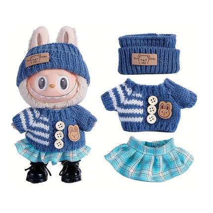 For Labubu accessories Sitting Party Series Classic Dress Grid For Labubu outfit Kid Gift Labubu clothing labubu clothes