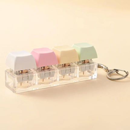Keyboard Fidget Stress Reduction Fingertip Button Quiet Key Clicker Fidget Toy Keychain birthday gift for Adult Boys Girls