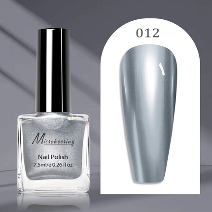 12 colors 7.5ml metal mirror nail polish semi-permanent topcoat nail polish LED gel varnish suitable for girls diy nail charm