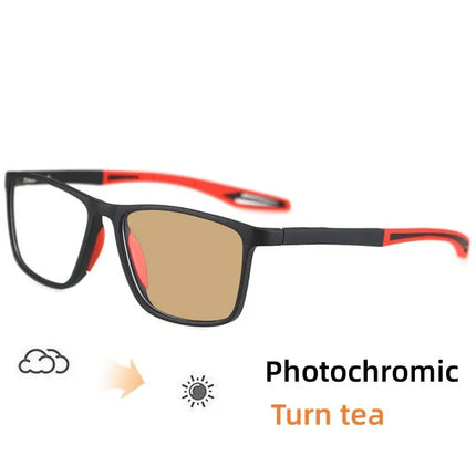 Photochromic Sports Myopia Glasses Ultralight Frame Anti Blue Light Outdoor Sunglasses Nearsighted Optical Eyeglasses Diopter