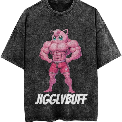 2026 Hot Sale Pokemon Squirtle Gym Muscle T-Shirt Vintage Washed Anime Graphic Tee Unisex Streetwear Short Sleeve Top Gym Lovers