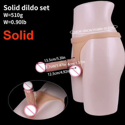 Strap On Wearable Double Realistic Dildos G-Spot Dildo Silicone Panties for Lesbian Anus Vagina Massager Couples Sex Toys Adult