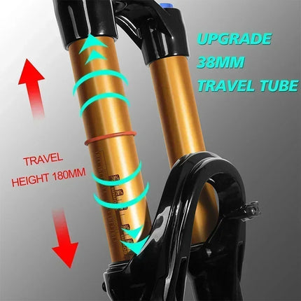 BUCKLOS MTB Boost Suspension Fork 27.5/29Inch 38mm 15*110mm Tube Mountain Bike Air Fork 180mm Travel Fork for XC/Enduro/E-Bike