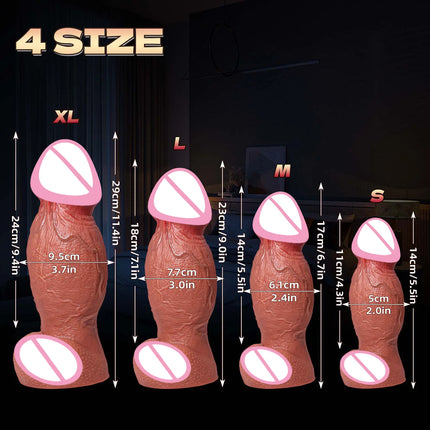 Realistic Silicone Dildo Thick Huge Glans Dildos 4 Sizes with Strong Suction Cup Anal Vagina G-spot Stimulate Butt Plug Sex Toys