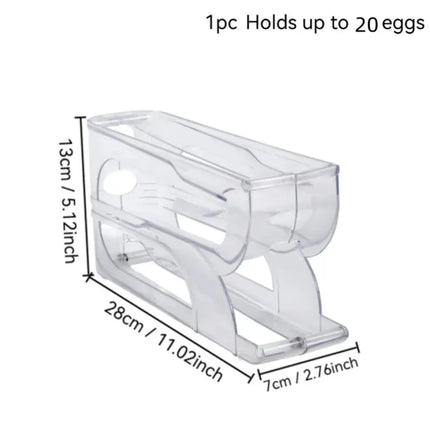 Egg Dispenser Automatic Rolling Egg Tray Organizer, Space Saving Refrigerator Egg Roller,Holds 20/30 Eggs Simultaneously