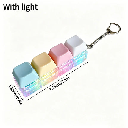 4-Key Polka Dot Keychain Pendant Fidget Stress Releasing Decompression Keychain Press Keyboard Button Keycap Bags Charm Pendant