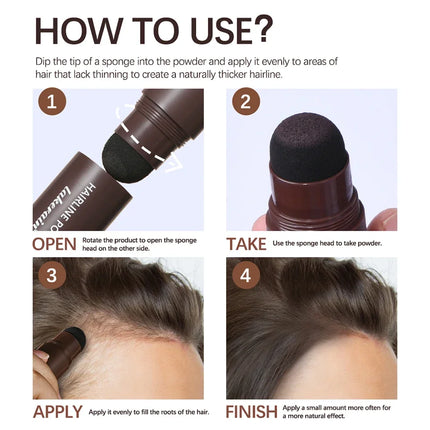 Waterproof Hairline & Root Concealer Pen – Instant Grey Coverage with Easy Blend Powder Stick for Normal Hair