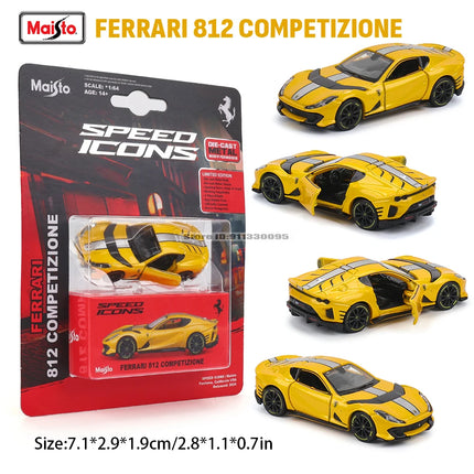 Maisto 1:64 Ferrari 812 Superfast SF90 SP1 Lamborghini 37 Chassis full alloy die-casting car model collection gift toys