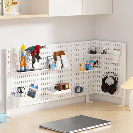 Home Study Storage Pegboard: Suitable for Displaying Figurines, Desk-Top Standing & Clip-On Storage for Furniture Items