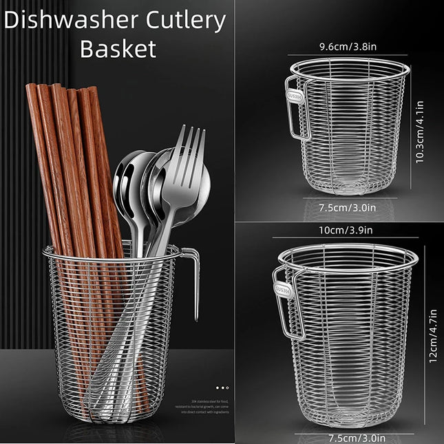 304 Kitchen Chopstick Holder Organizer Hanging Wall Stainless Steel Tableware Drainer  Fork Spoon Chopsticks Dishwasher Basket