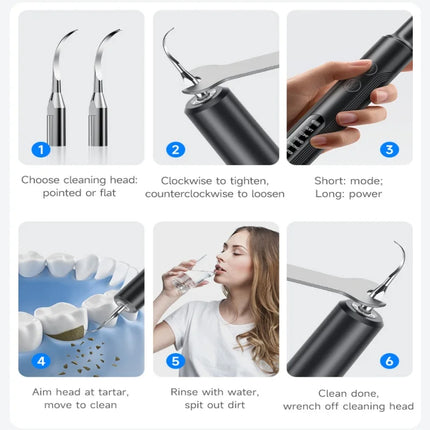 4100W Vibration Ultrasonic Dental Scaler For Teeth Tartar Remover with LED Light Household Home Appliance Teeth Cleaning Tools