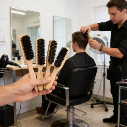 Professional Barber Styling Bristle Brush- Fragrance-Free Boar Bristle Hair Brush (Unisex) , Suitable for Thick/Fine Hair