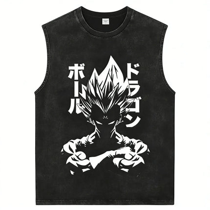 Dragon Ball Vegeta Anime Gym Vest Men's Tank Tops Y2k Women Washed Loose Casual Sleeveless Shirt Streetwear Summer 2026 Harajuku