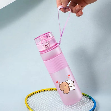 Bubu Dudu Water Bottle Yier Bear Panda Girl Boy Large Capacity Sports Kettle Transparent Cold Water Cup Outdoor Portable 550ml