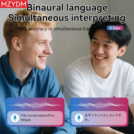 AI Translator Earbuds 144 Languages Translation Noise Cancelling A68 Bluetooth5.4 Earphone Instant Smart Voice Real Time Headset